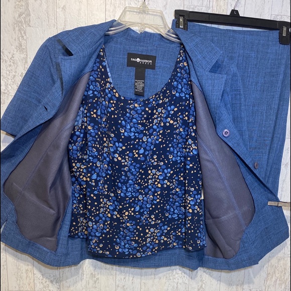 Women’s Sag Harbor Dress SUIT blues & Tan NEW WT - Picture 2 of 16